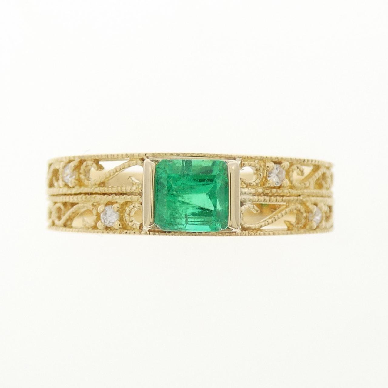 K18YG エメラルド リング