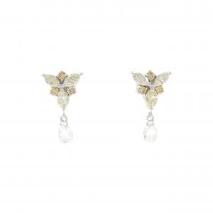 K18WG/K14WG ダイヤモンド ピアス 1.36CT