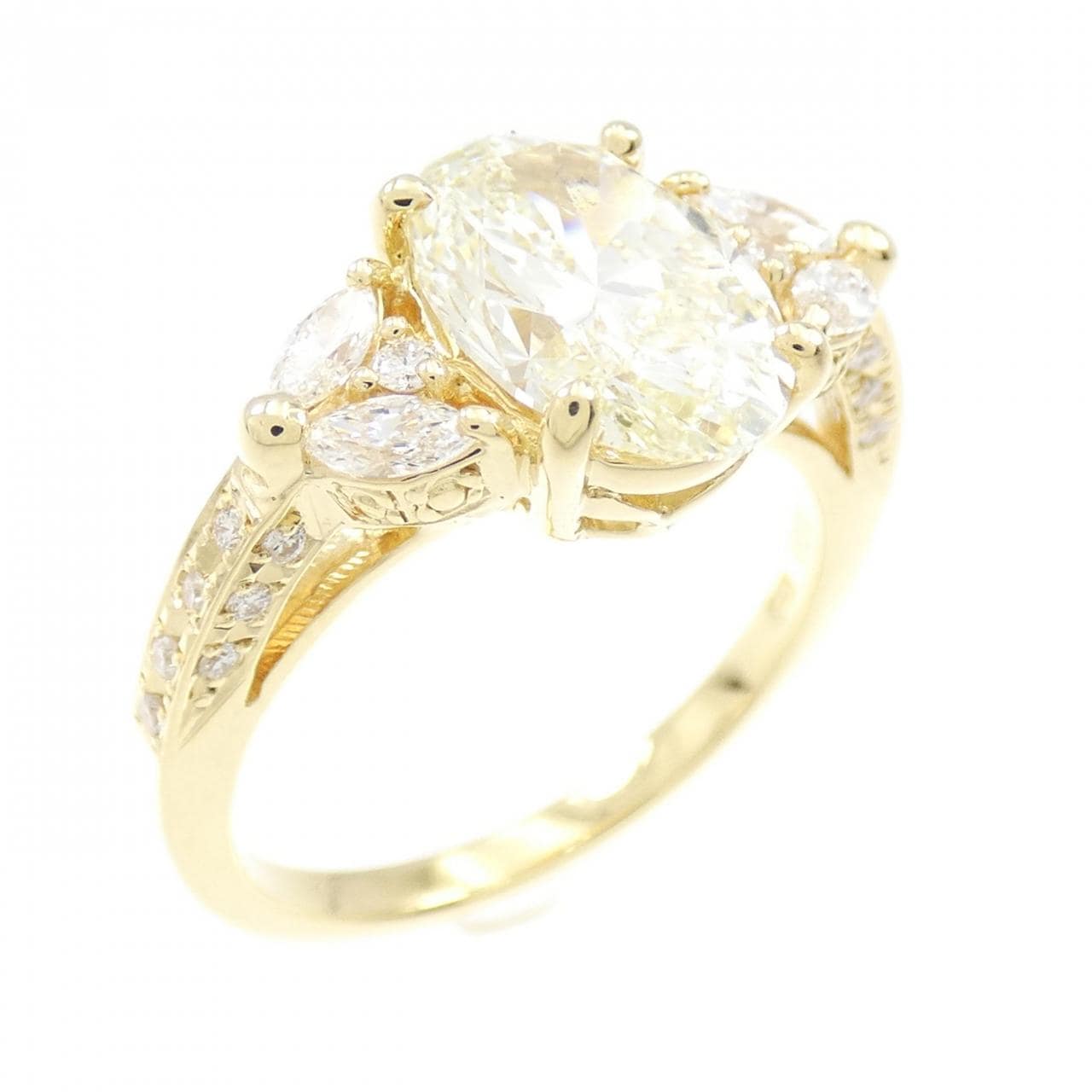 [Remake] K18YG Diamond ring 2.00CT VLY SI2 oval cut