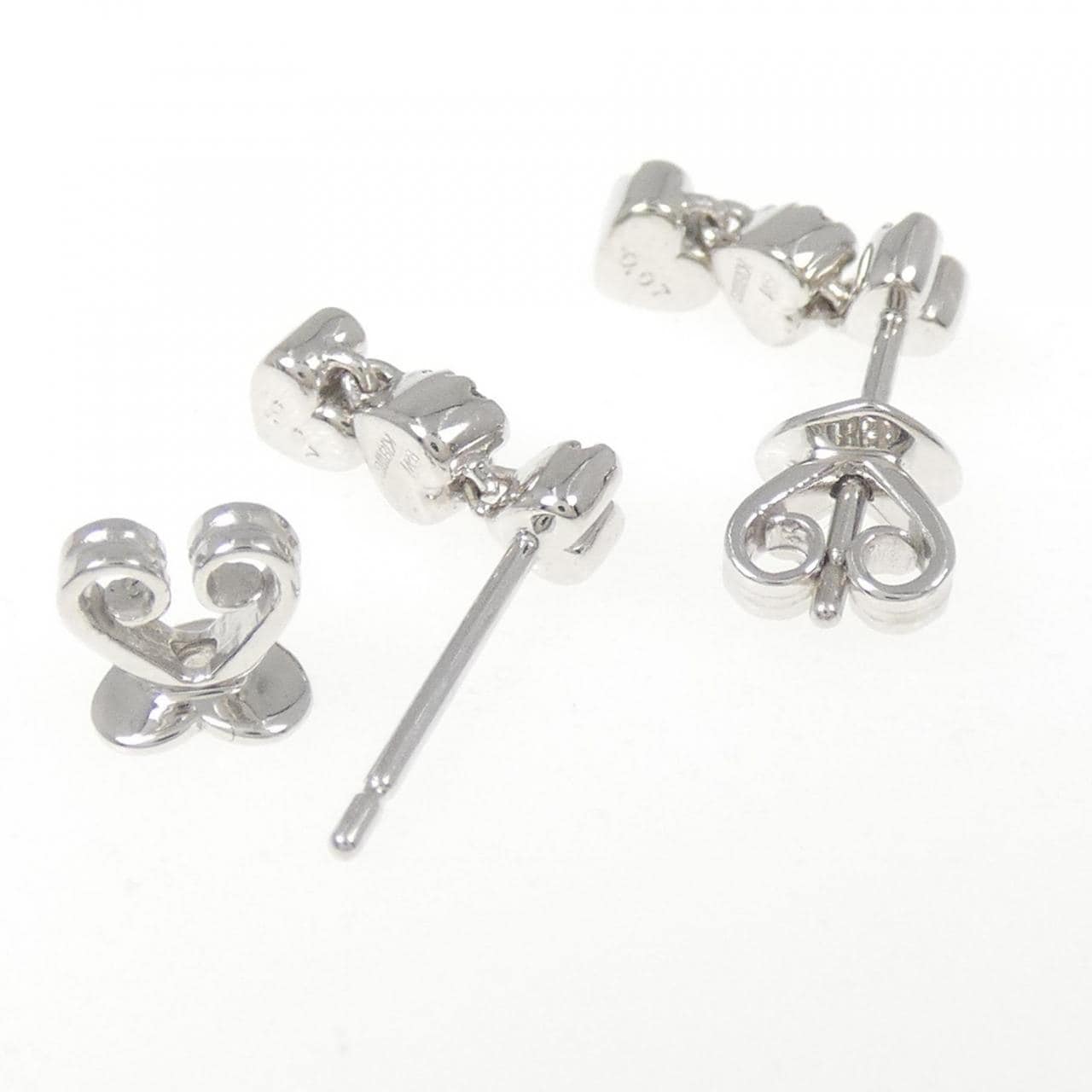 ポンテヴェキオ ハート ダイヤモンド ピアス 0.14CT