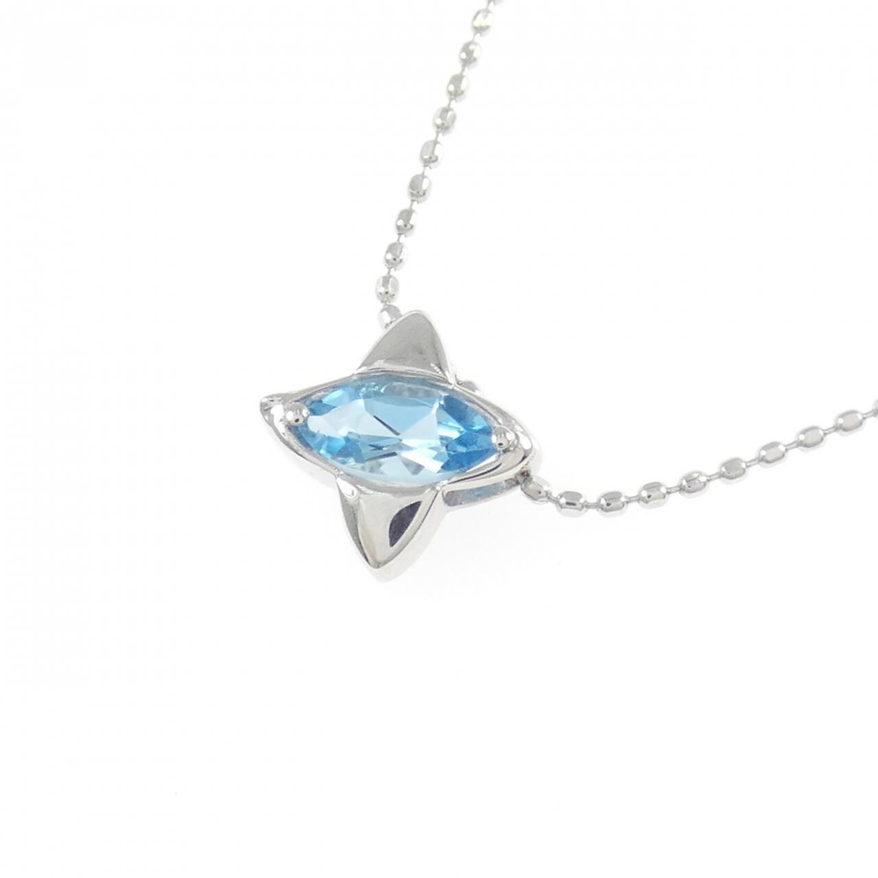 K18WG ブルートパーズ ネックレス