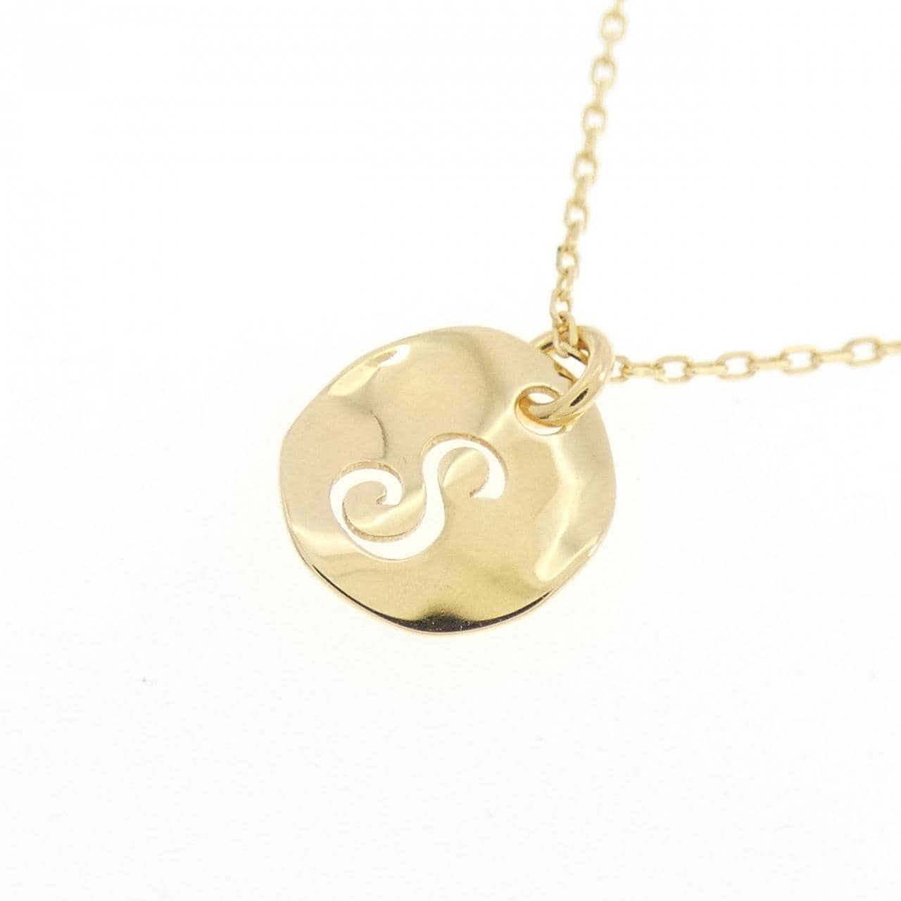 K18YG イニシャルS ネックレス