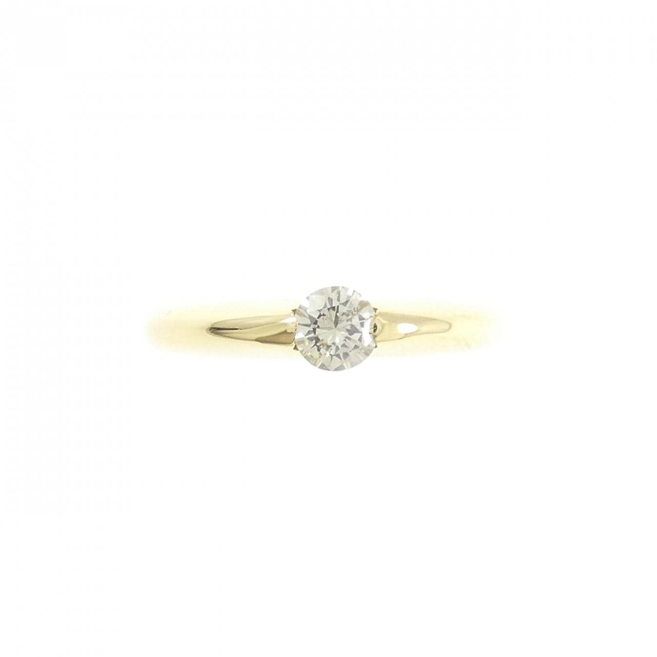 K18YG ソリティア ダイヤモンド リング 0.230CT