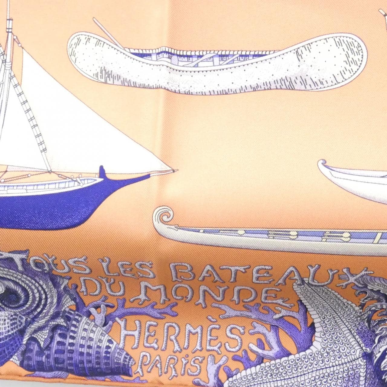 エルメス TOUS LES BATEAUX DU MONDE カレ スカーフ