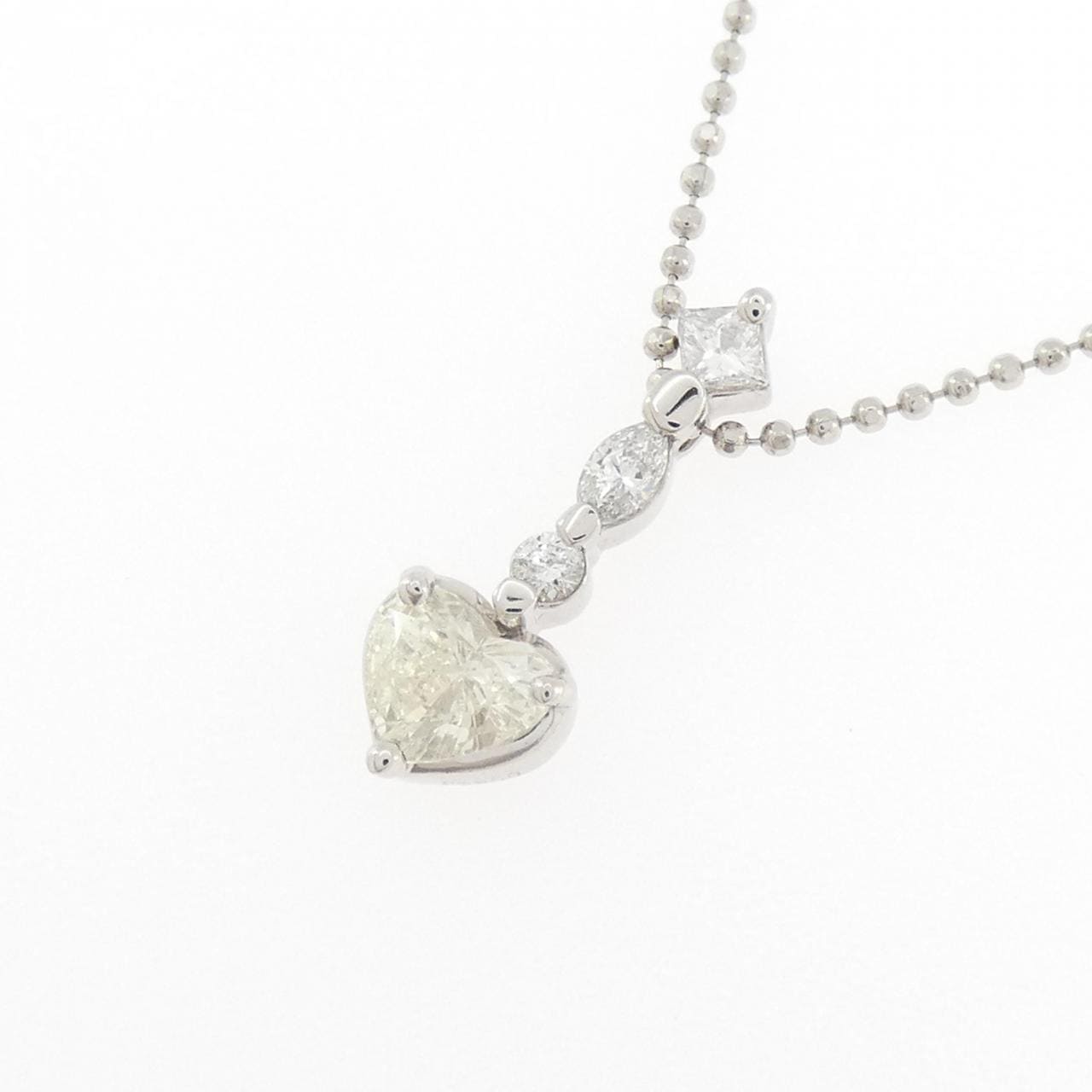 PT900/PT850 ハート ダイヤモンド ネックレス 0.34CT