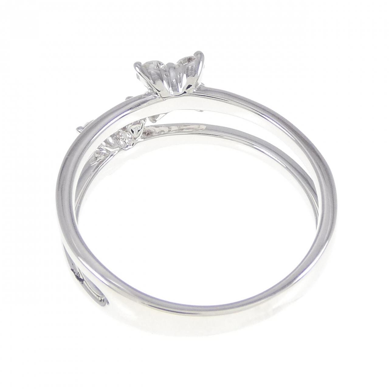 K18WG フラワー サファイヤ リング 0.11CT