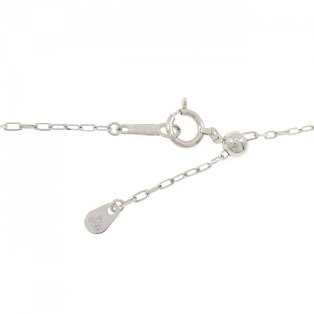 K18PG/PT950/PT850 フラワー ピンクダイヤモンド ネックレス 0.031CT