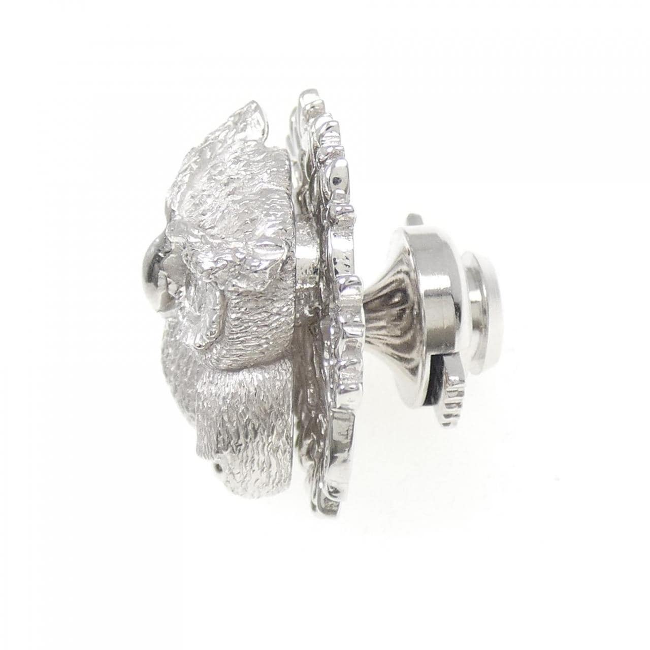 K18WG フクロウ ダイヤモンド ブローチ 0.06CT