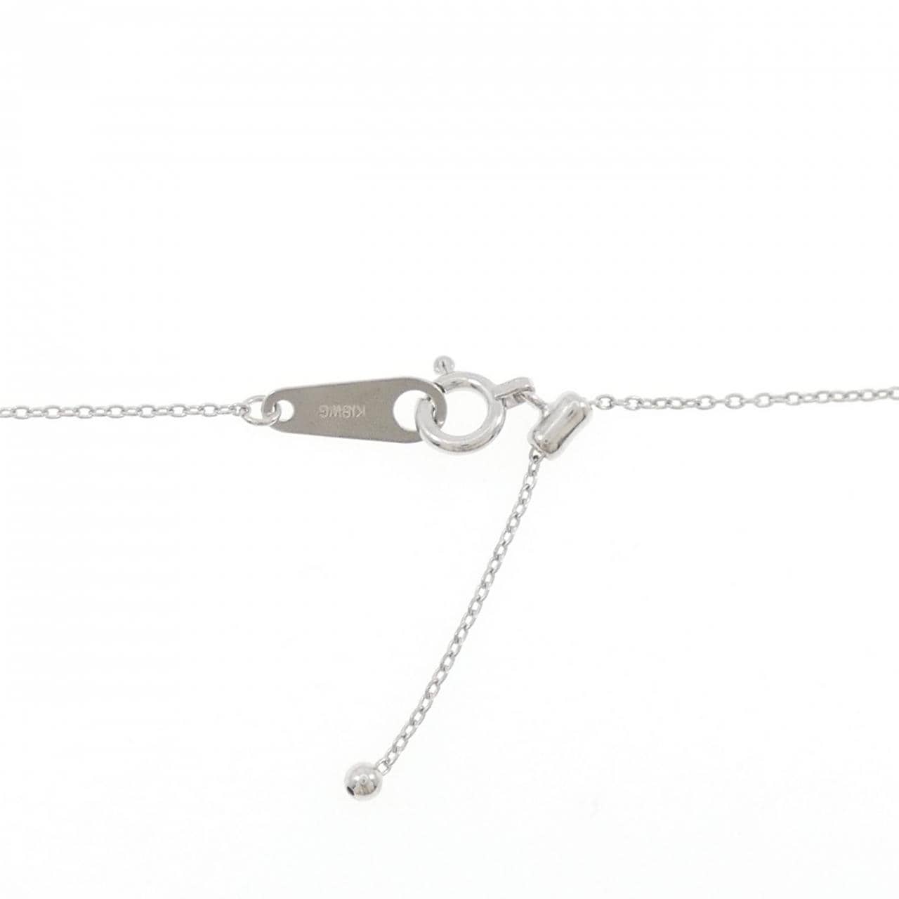 K18WG フラワー ダイヤモンド ネックレス 0.60CT