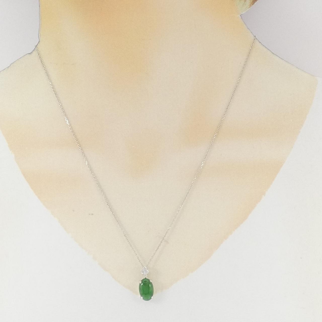 K18WG ヒスイ ネックレス 2.88CT