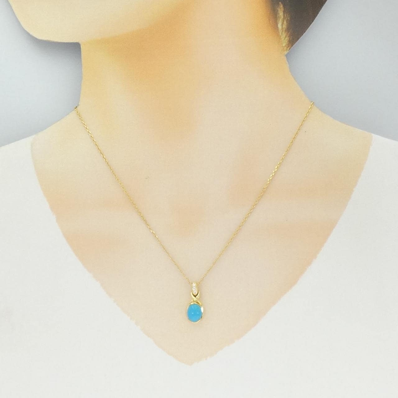 K18YG ターコイズ ネックレス