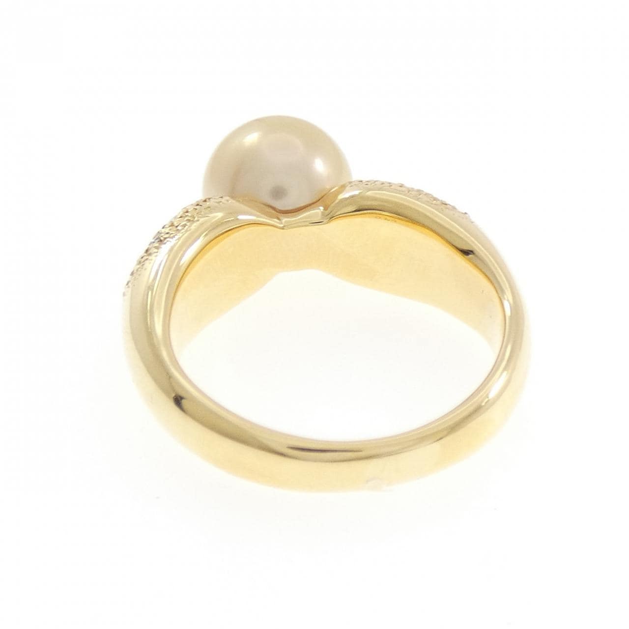 K18YG 白蝶パール リング 8.9mm