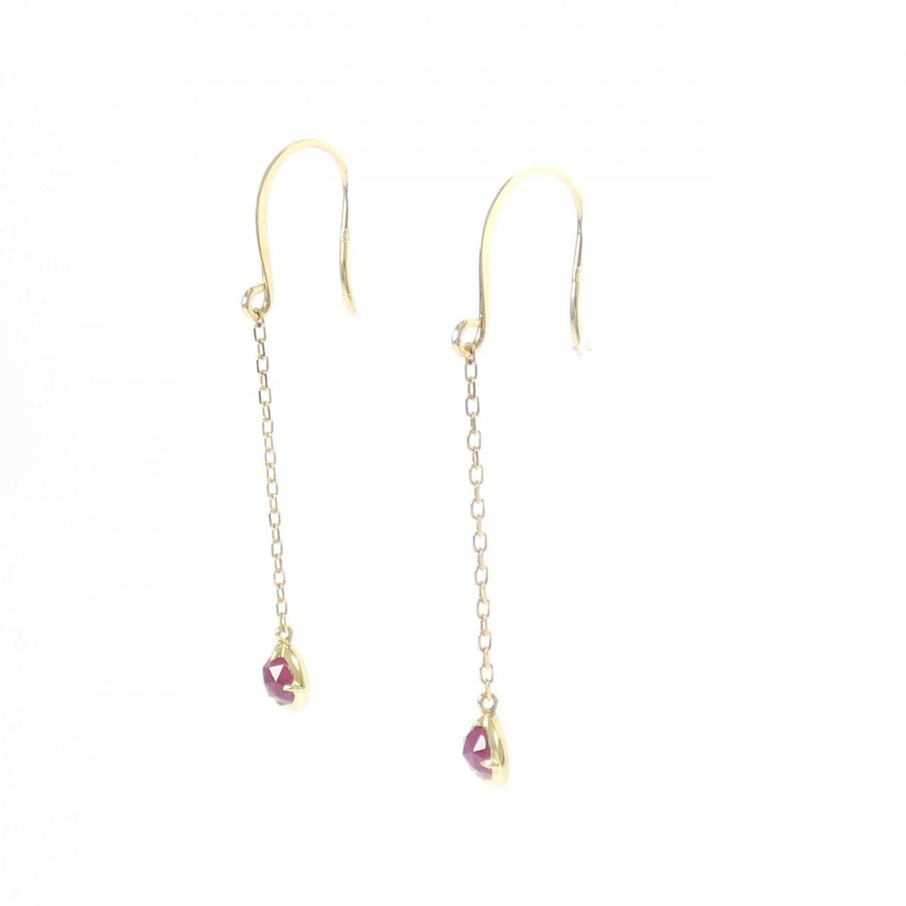 K18YG ルビー ピアス 0.36CT