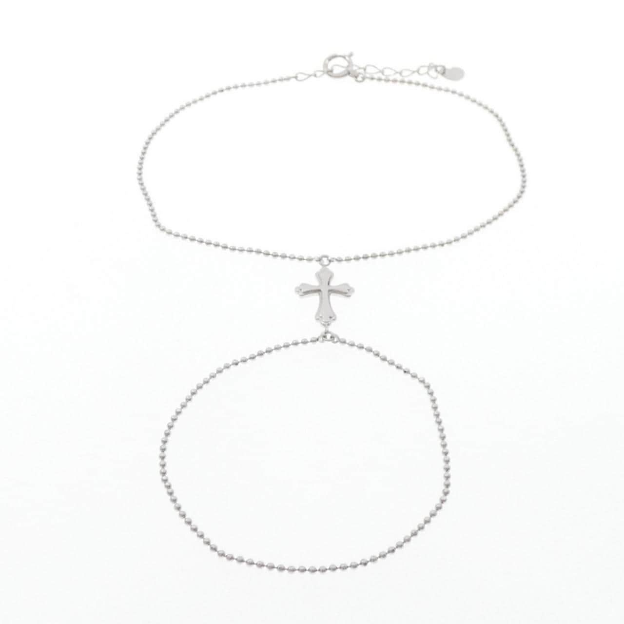 K18WG Cross Finger Bracelet