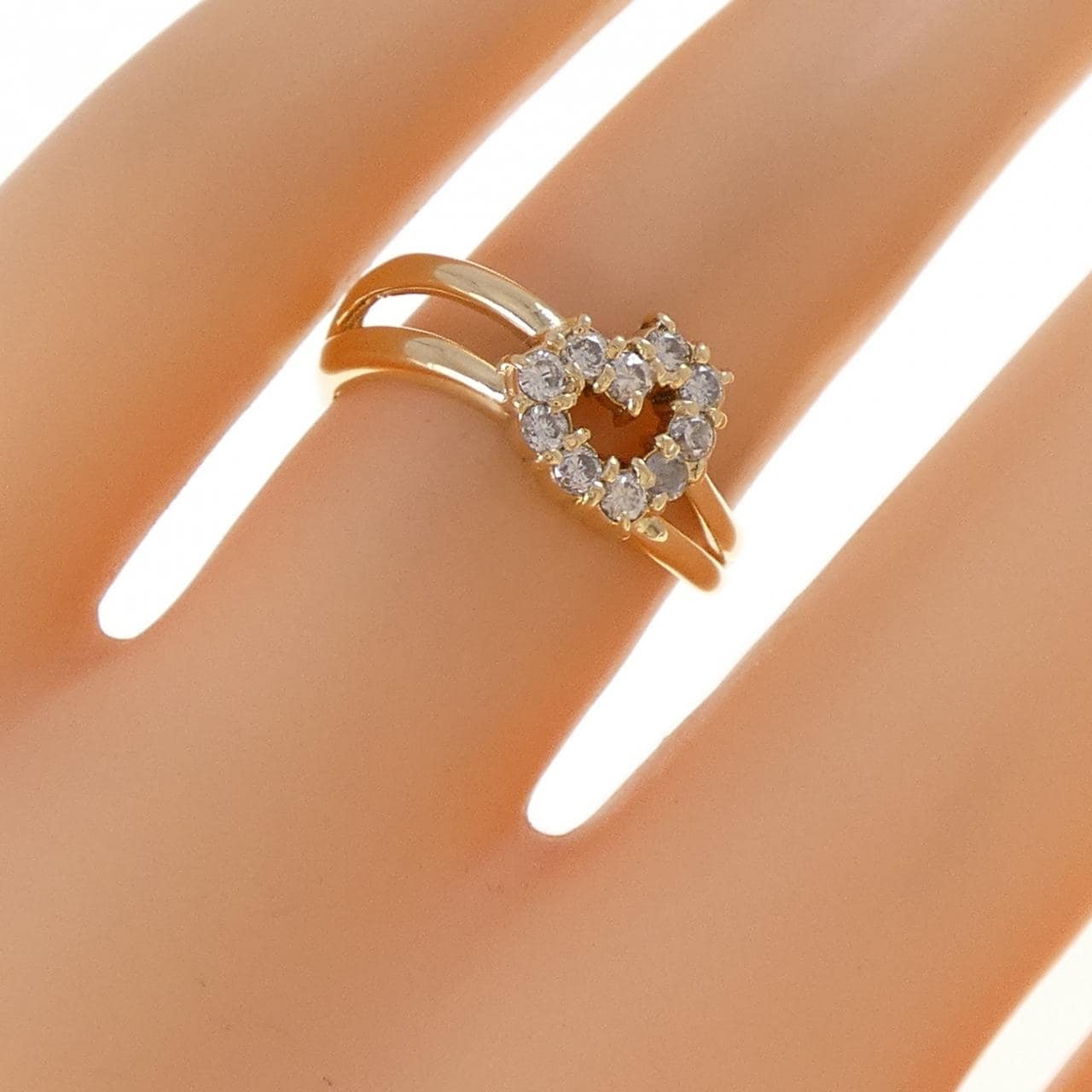 K18YG ハート ダイヤモンド リング 0.25CT