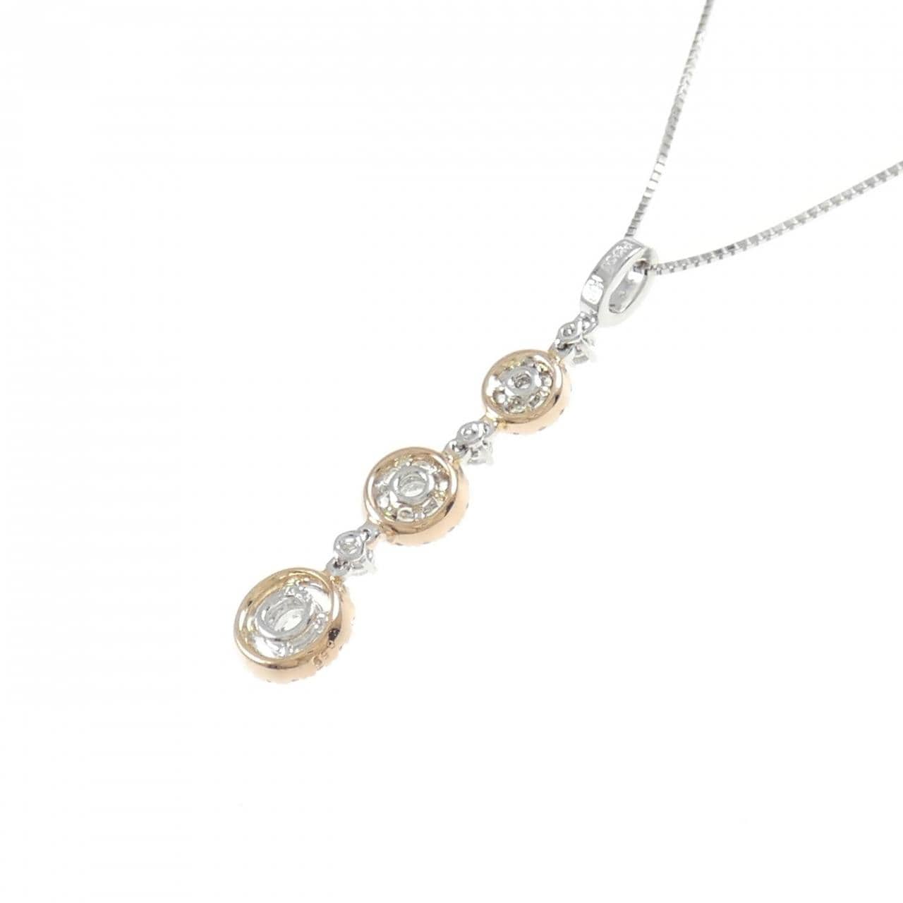 K18PG/PT950/PT850 ダイヤモンド ネックレス 0.25CT