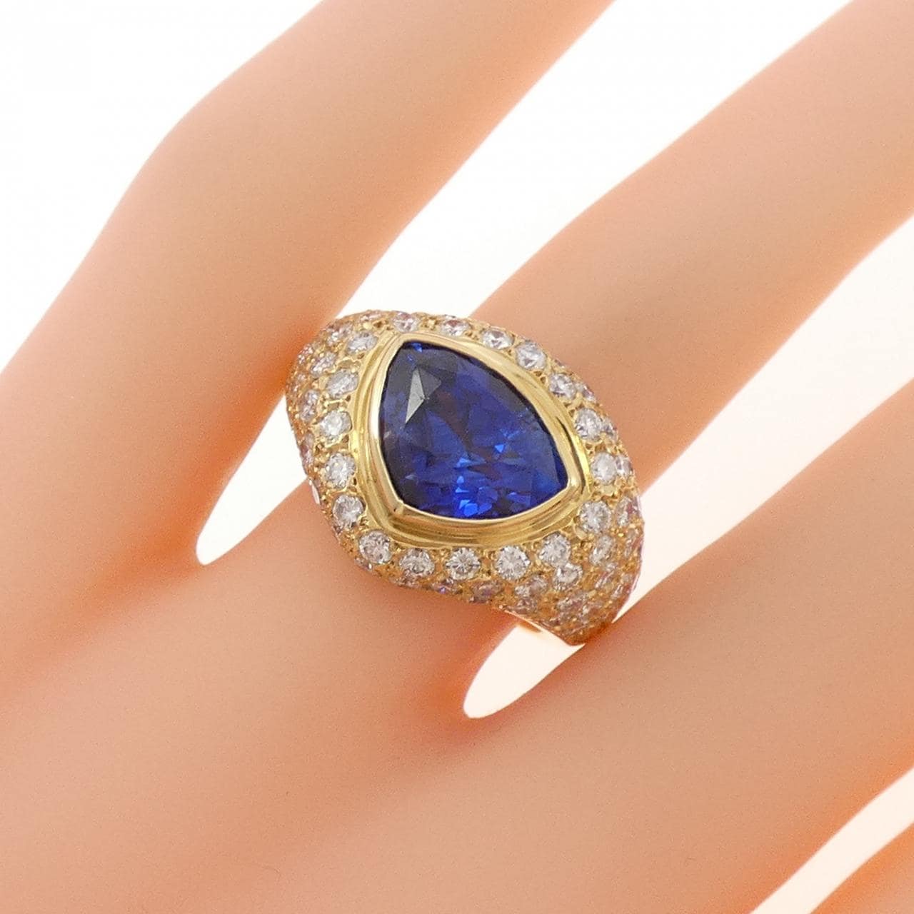 K18YG サファイヤ リング 3.63CT
