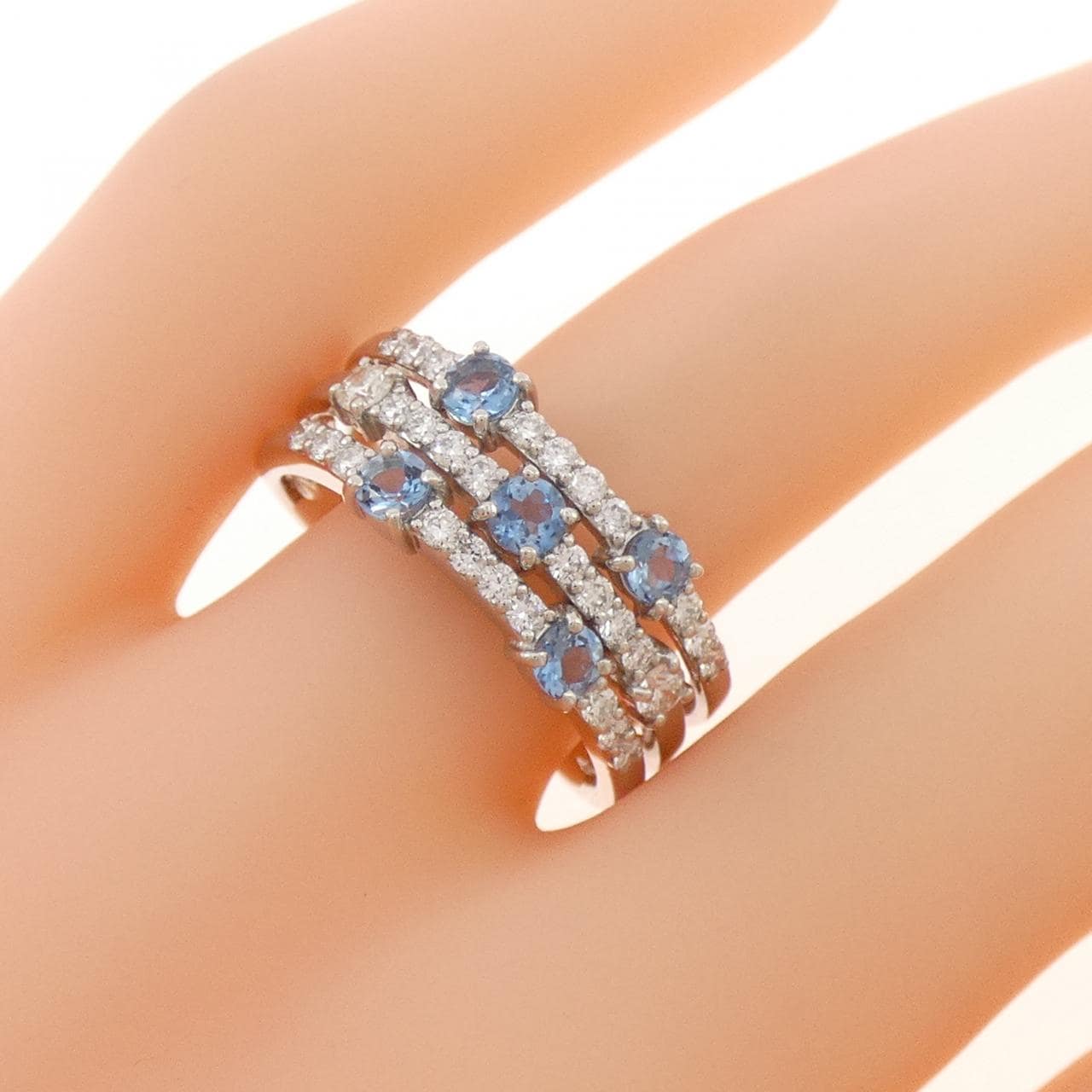 PT950 アクアマリン リング 0.49CT