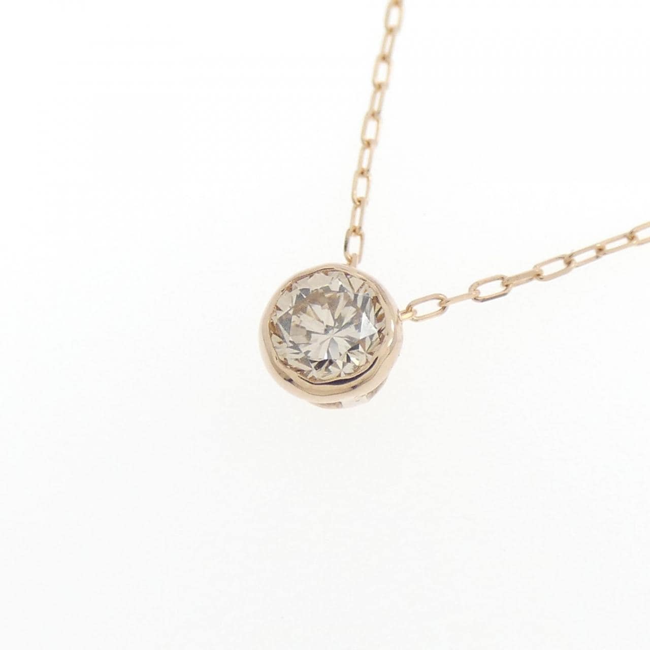 K18PG ソリティア ダイヤモンド ネックレス 0.23CT