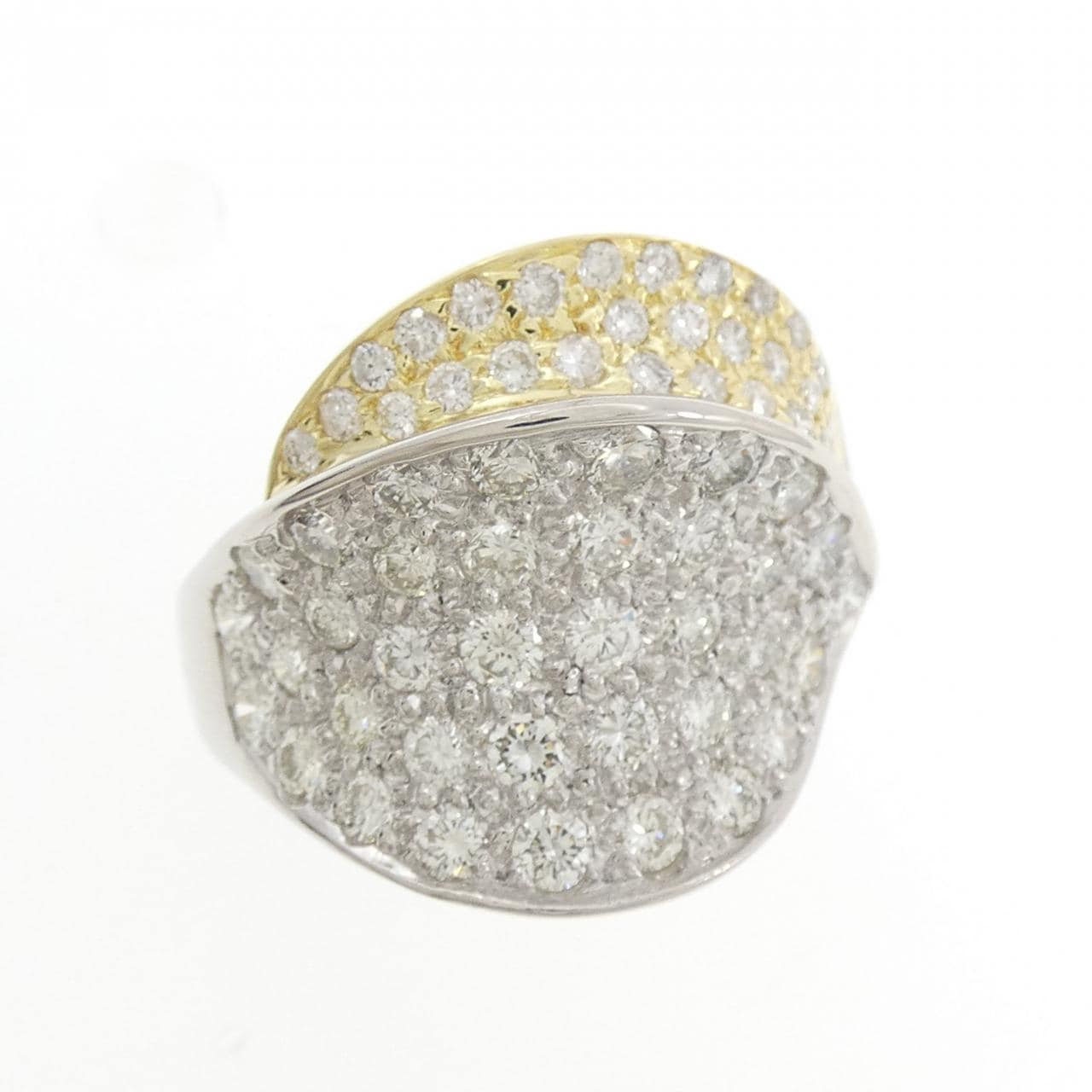 PT900/K18YG パヴェ ダイヤモンド リング 2.15CT