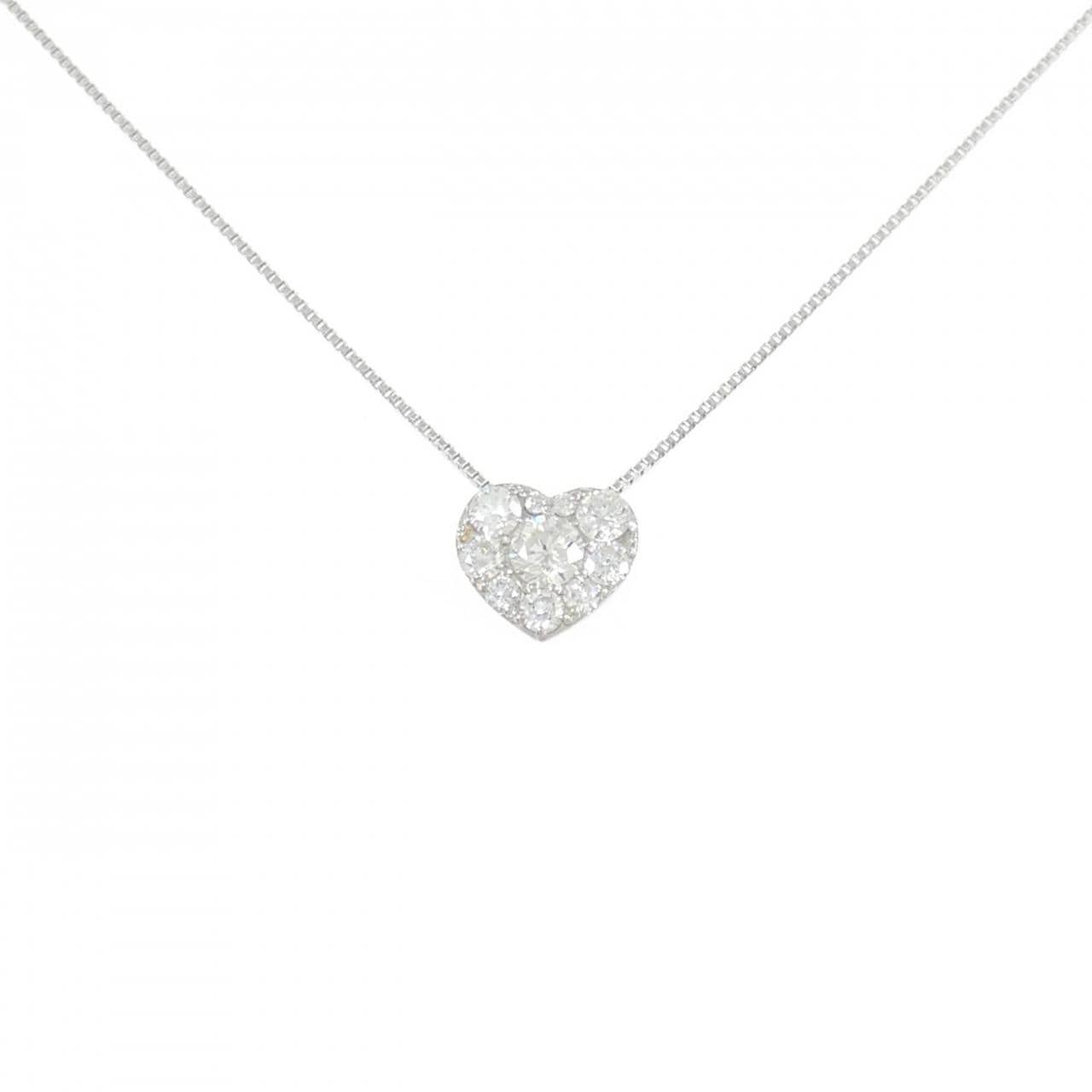 K18WG ハート ダイヤモンド ネックレス 0.30CT