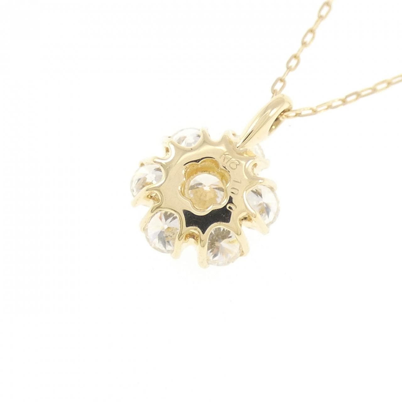 K18YG フラワー ダイヤモンド ネックレス 1.00CT