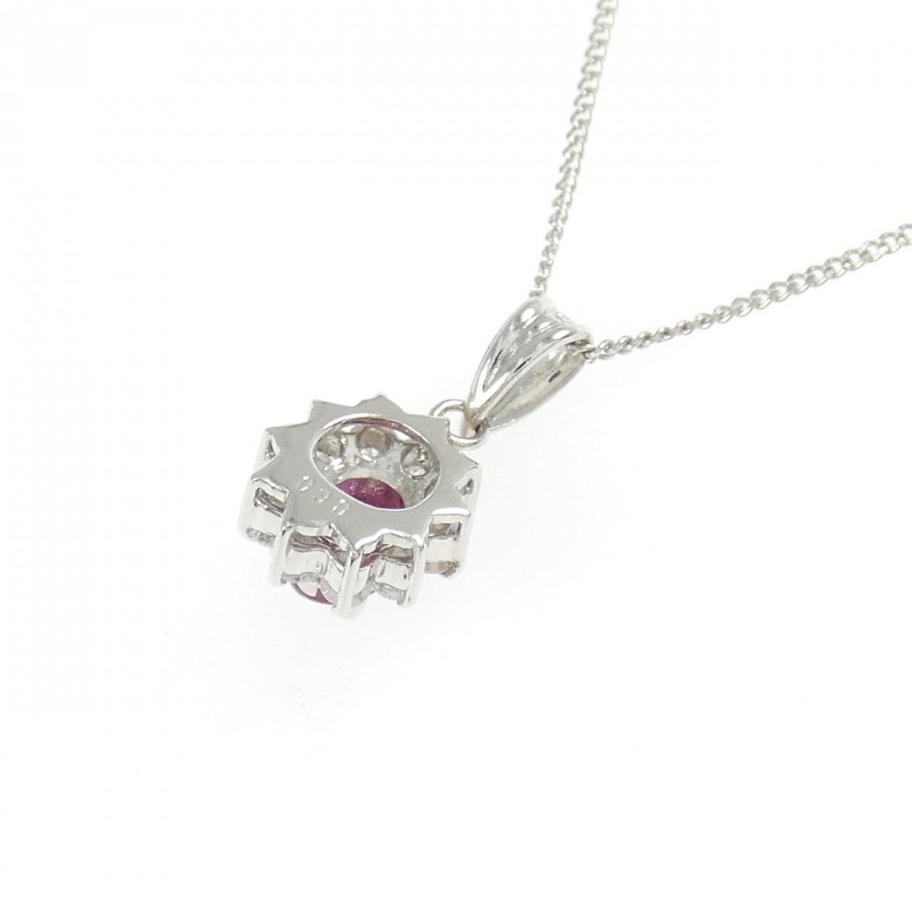 PT900/PT850 ルビー ネックレス 0.30CT