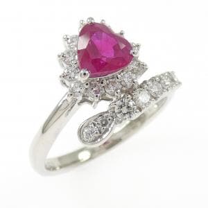 PT900 ハート ルビー リング 1.03CT