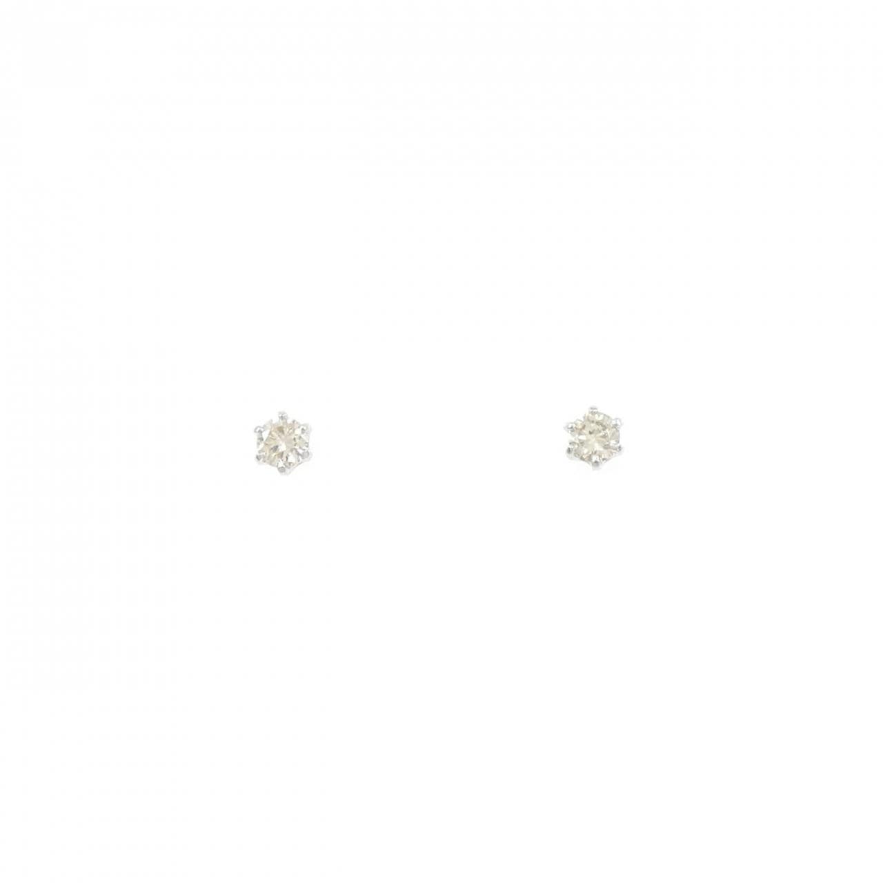PT900 ソリティア ダイヤモンド ピアス 0.10CT