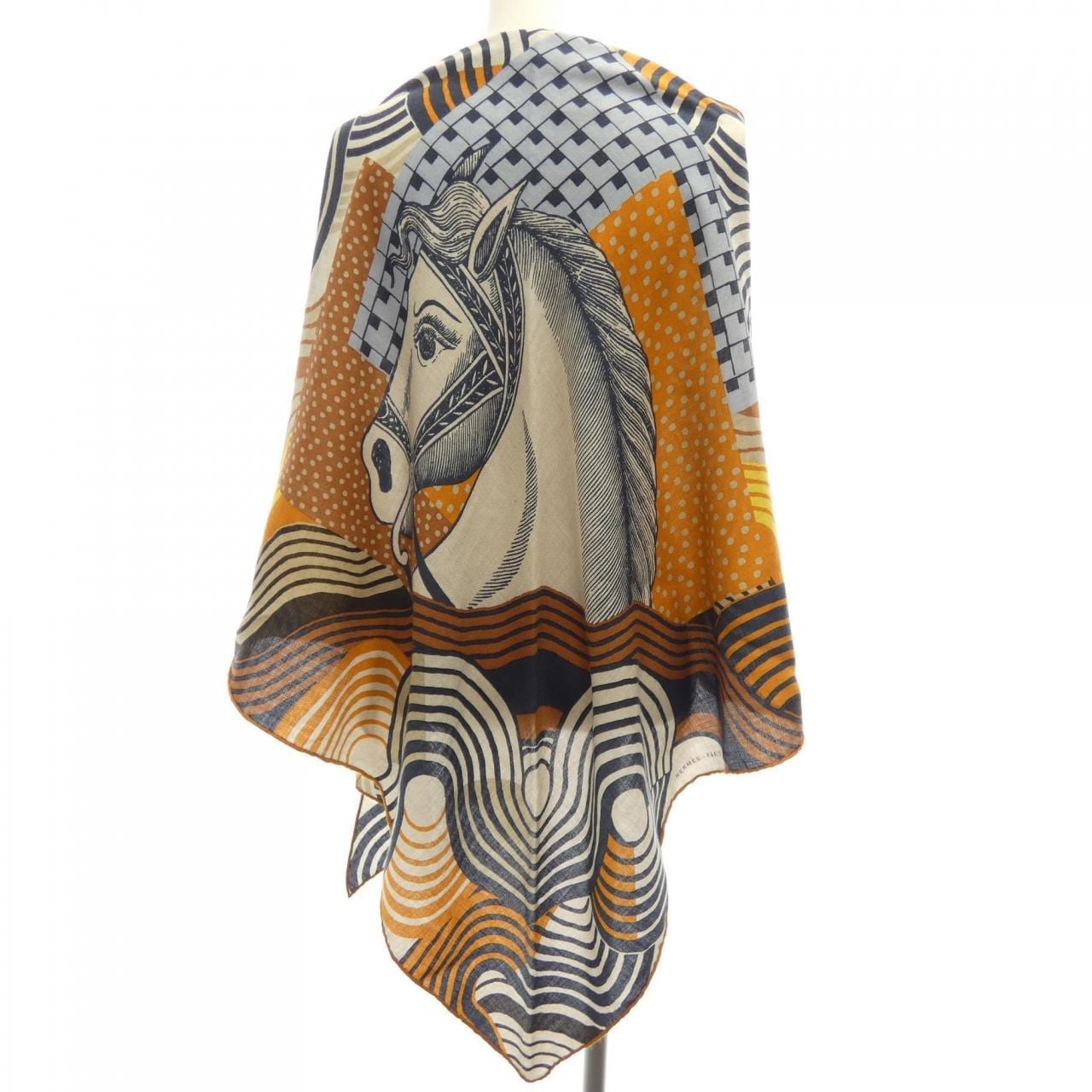 エルメス HERMES CHEVAL VAGUE H363976S トライアングルジェアン ショール