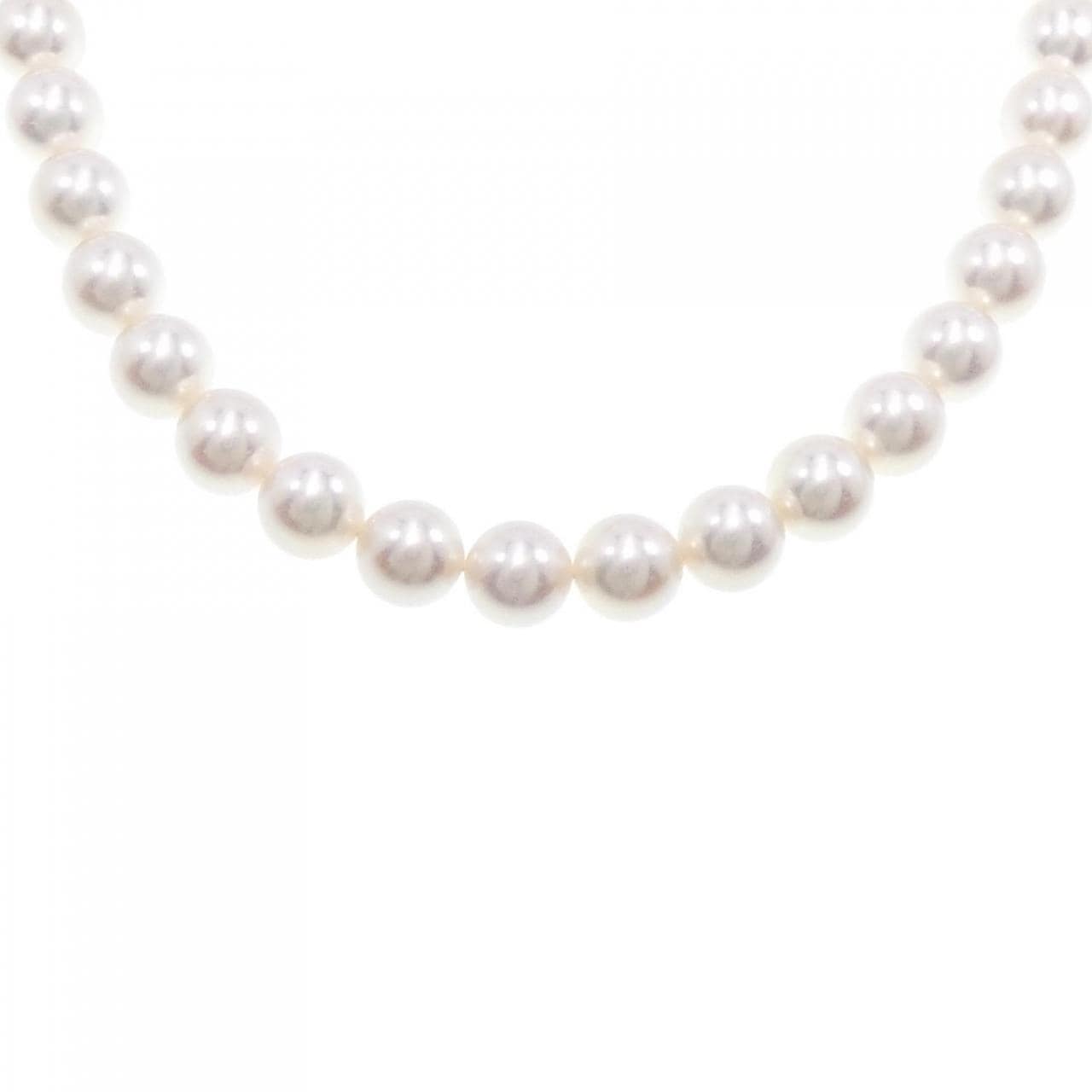 Silver clasp/K14WG Akoya pearl necklace 8.5-9mm necklace and earrings set