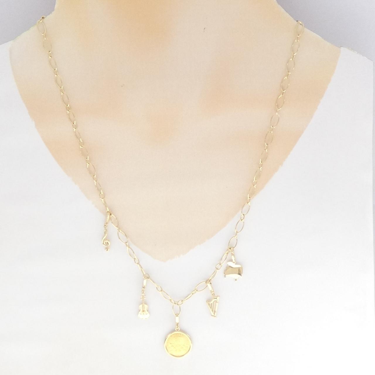 K18YG(枠) コイン ネックレス