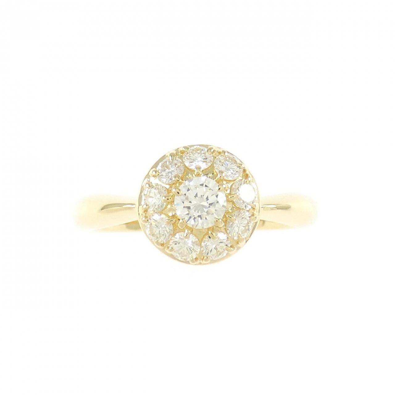 K18YG フラワー ダイヤモンド リング 0.50CT