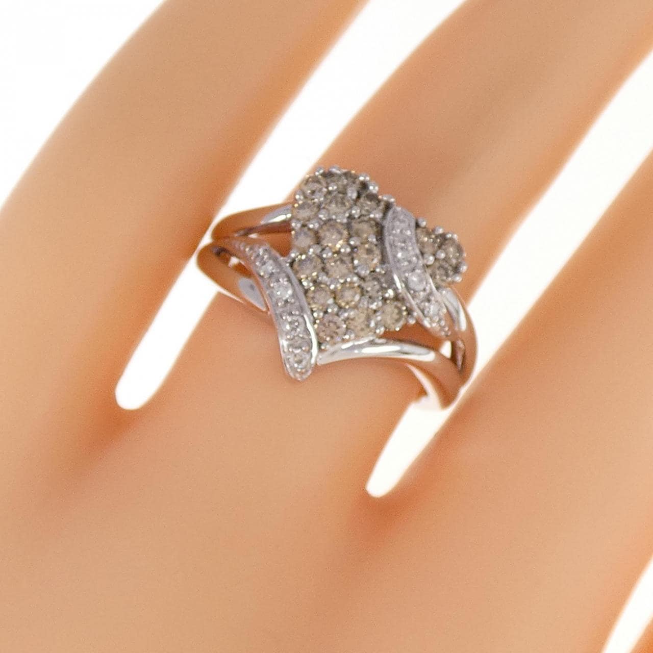 K18WG ハート ダイヤモンド リング 0.53CT