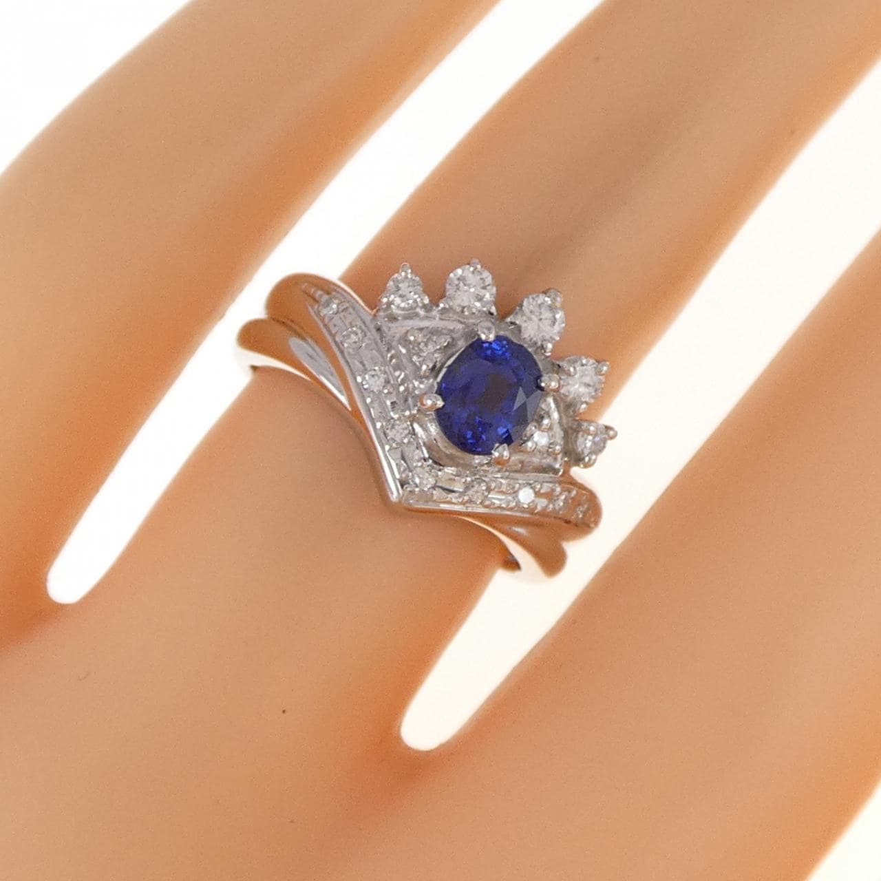 PT900蓝宝石戒指0.71CT