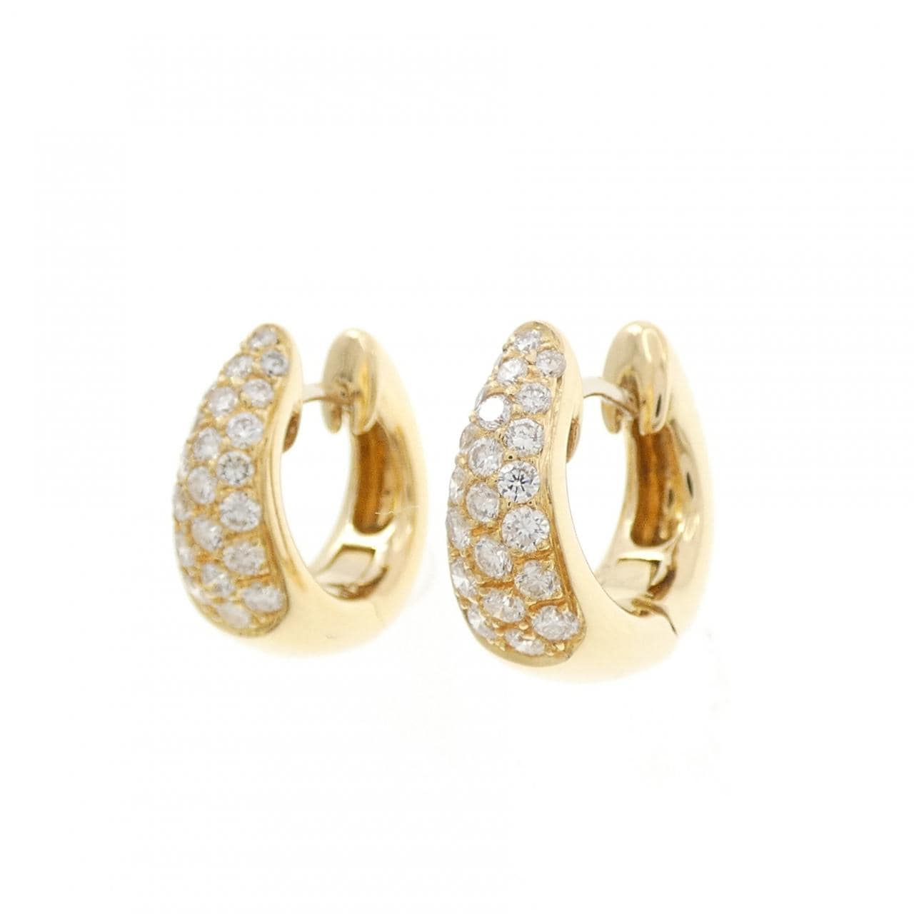 750YG パヴェ ダイヤモンド ピアス 0.63CT