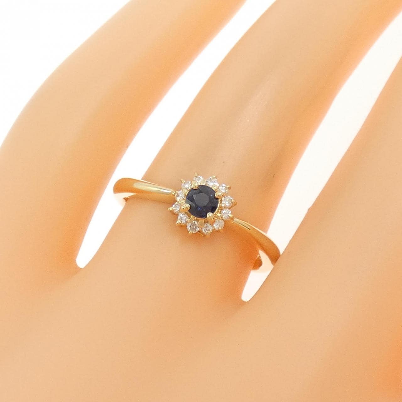 K18YG サファイヤ リング 0.22CT
