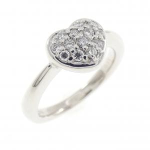 K18WG ハート パヴェ ダイヤモンド リング 0.15CT