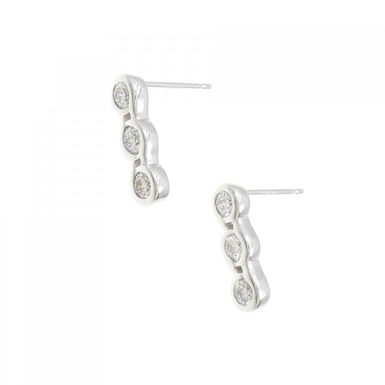 K18WG/PT Diamond earrings 0.62CT