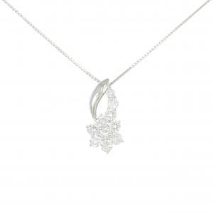 PT900/PT850 フラワー ダイヤモンド ネックレス 1.04CT