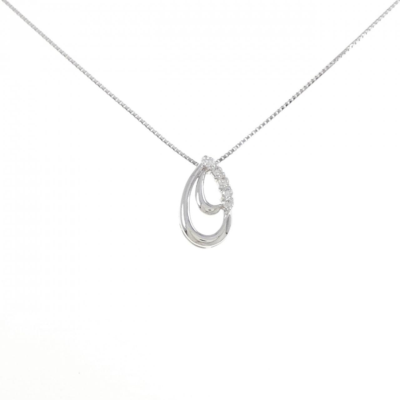 K18WG ダイヤモンド ネックレス 0.10CT