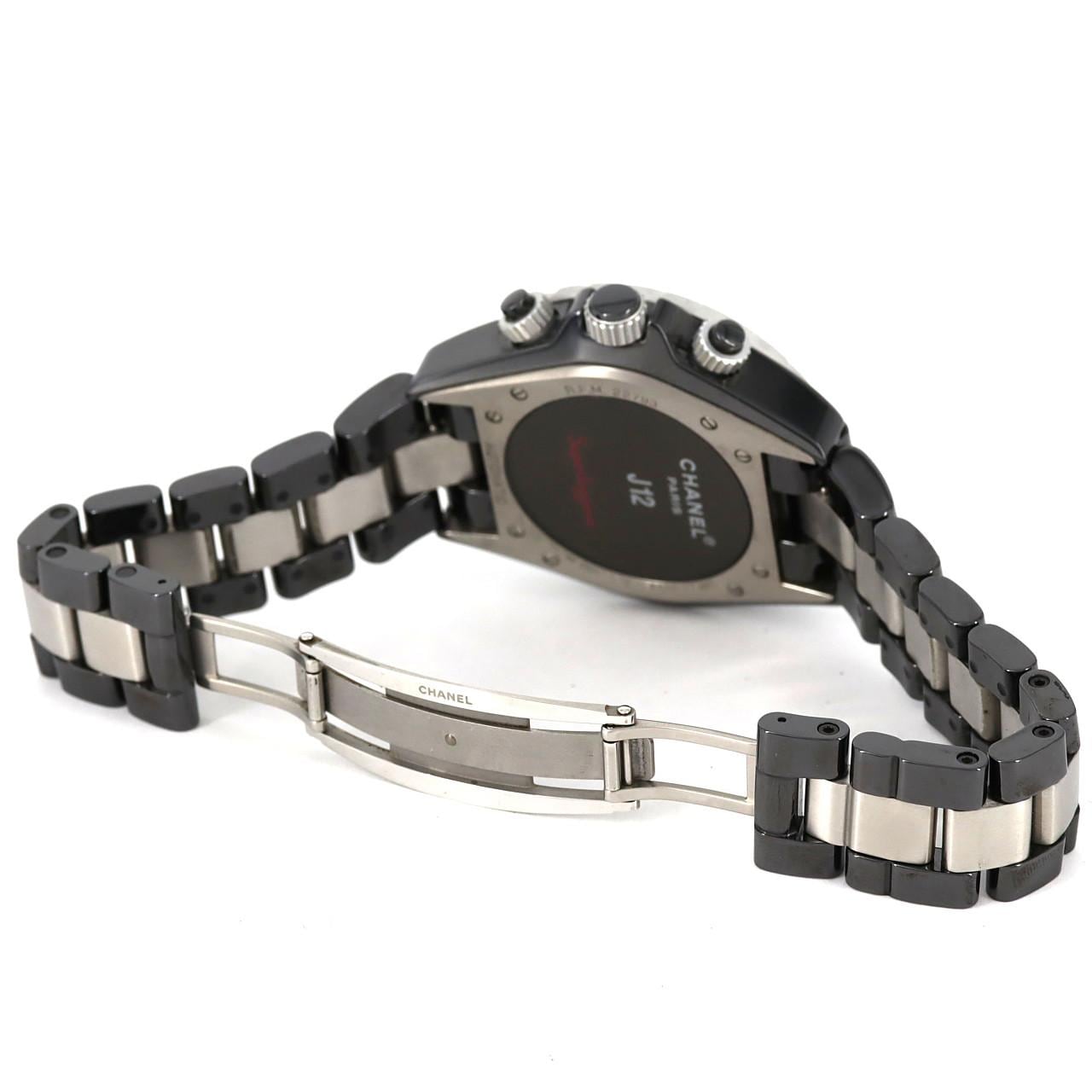 【ノーメンテナンス還元価格】シャネル J12スーパーレッジェーラクロノグラフ H1624 セラミックxアルミニウム 自動巻