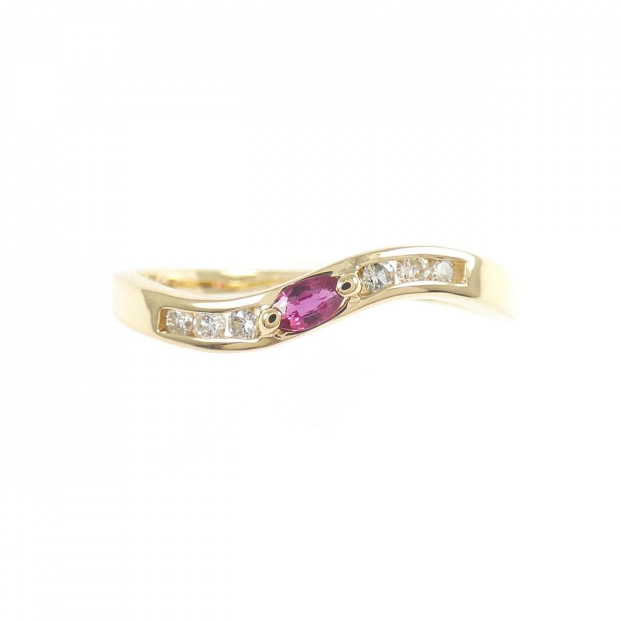 K18YG ルビー リング 0.08CT