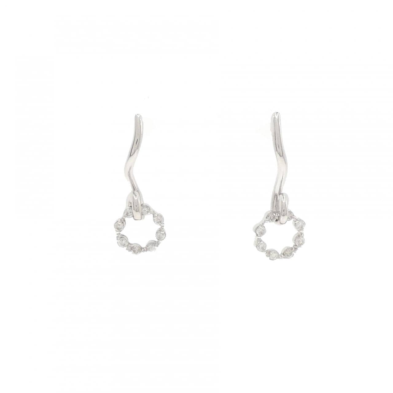 K18WG ダイヤモンド ピアス 0.10CT