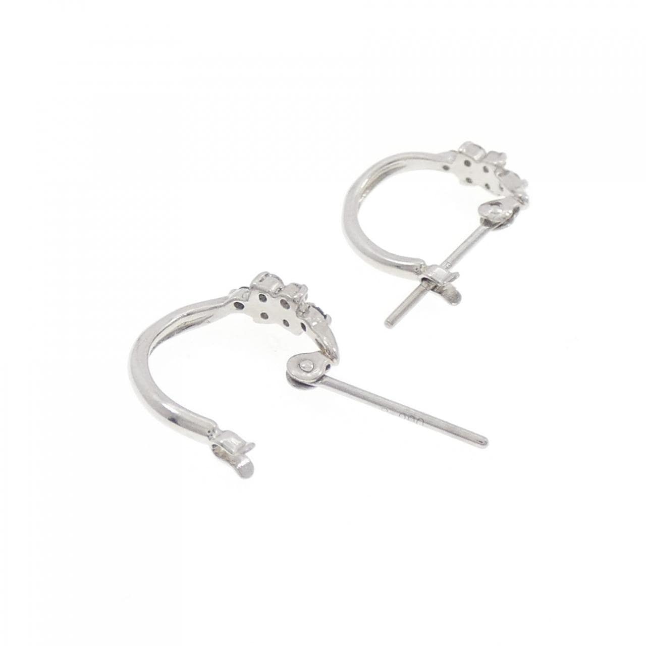 PT900 フラワー ダイヤモンド ピアス 0.10CT