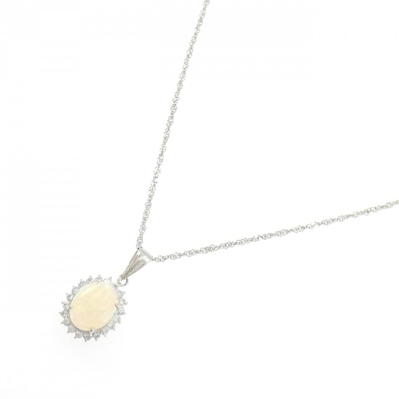 PT900/PT850 オパール ネックレス 0.95CT