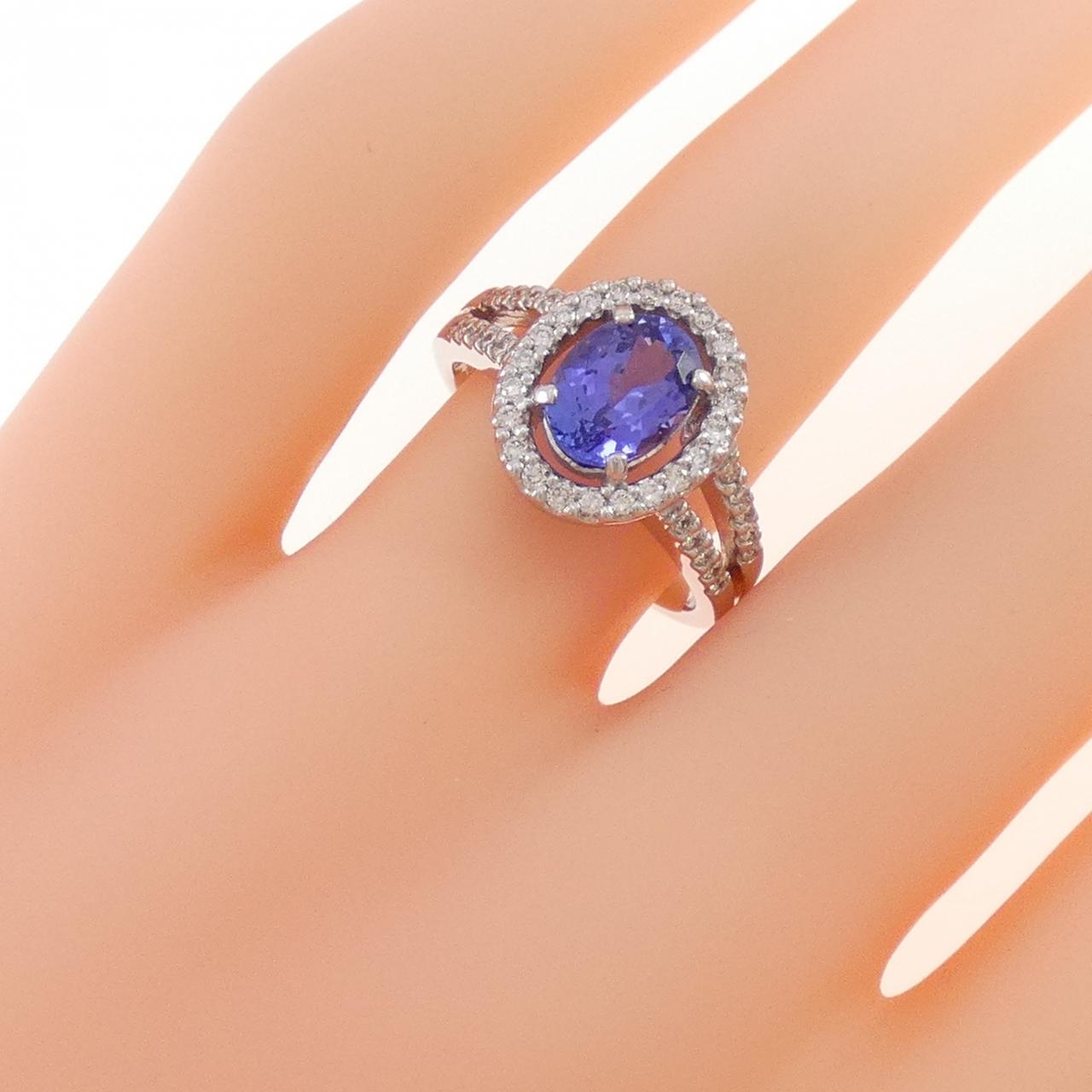 K18WG タンザナイト リング 1.34CT