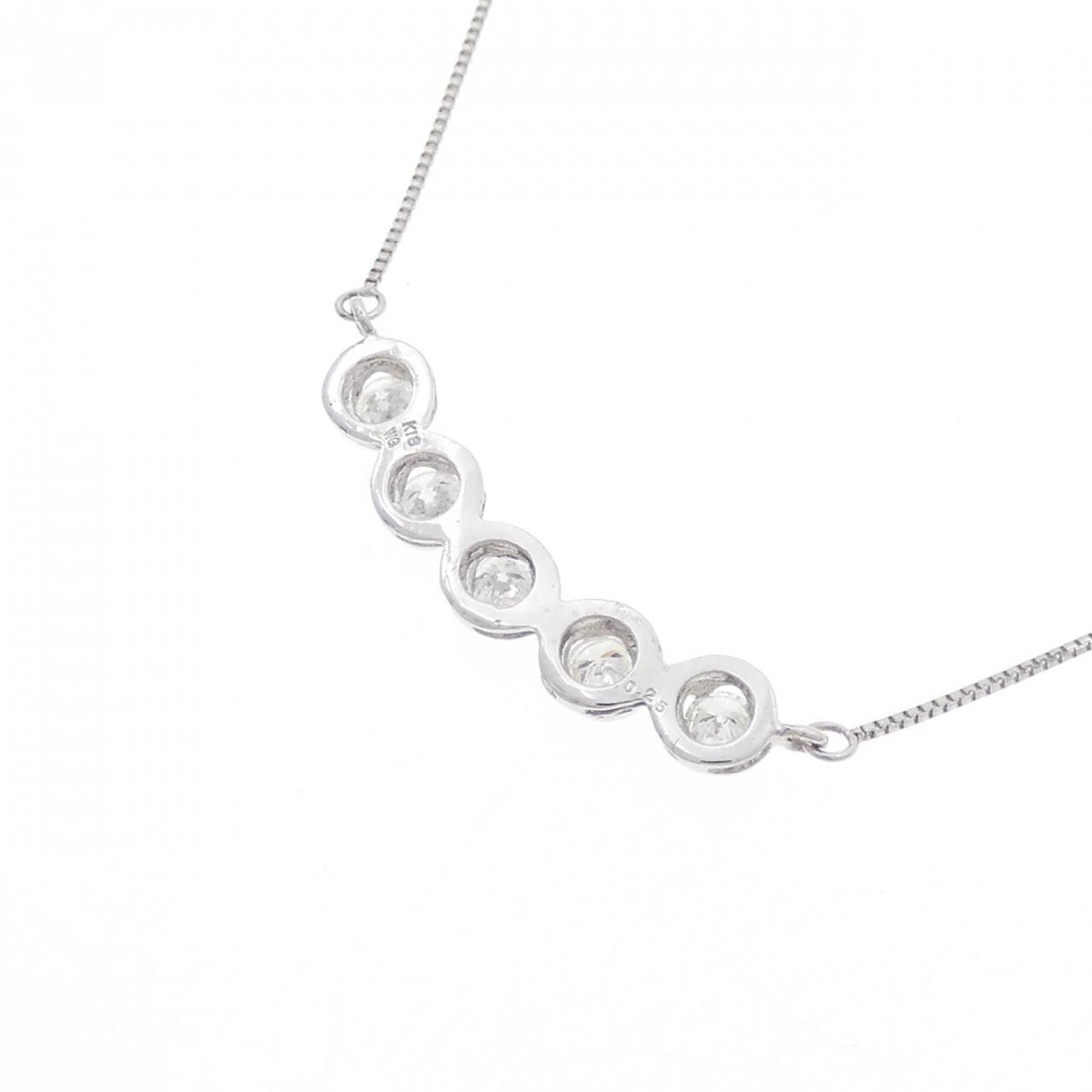 K18WG ダイヤモンド ネックレス 0.25CT