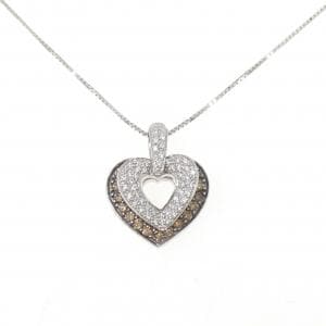 K18WG/K18BG ハート ダイヤモンド ネックレス 0.68CT