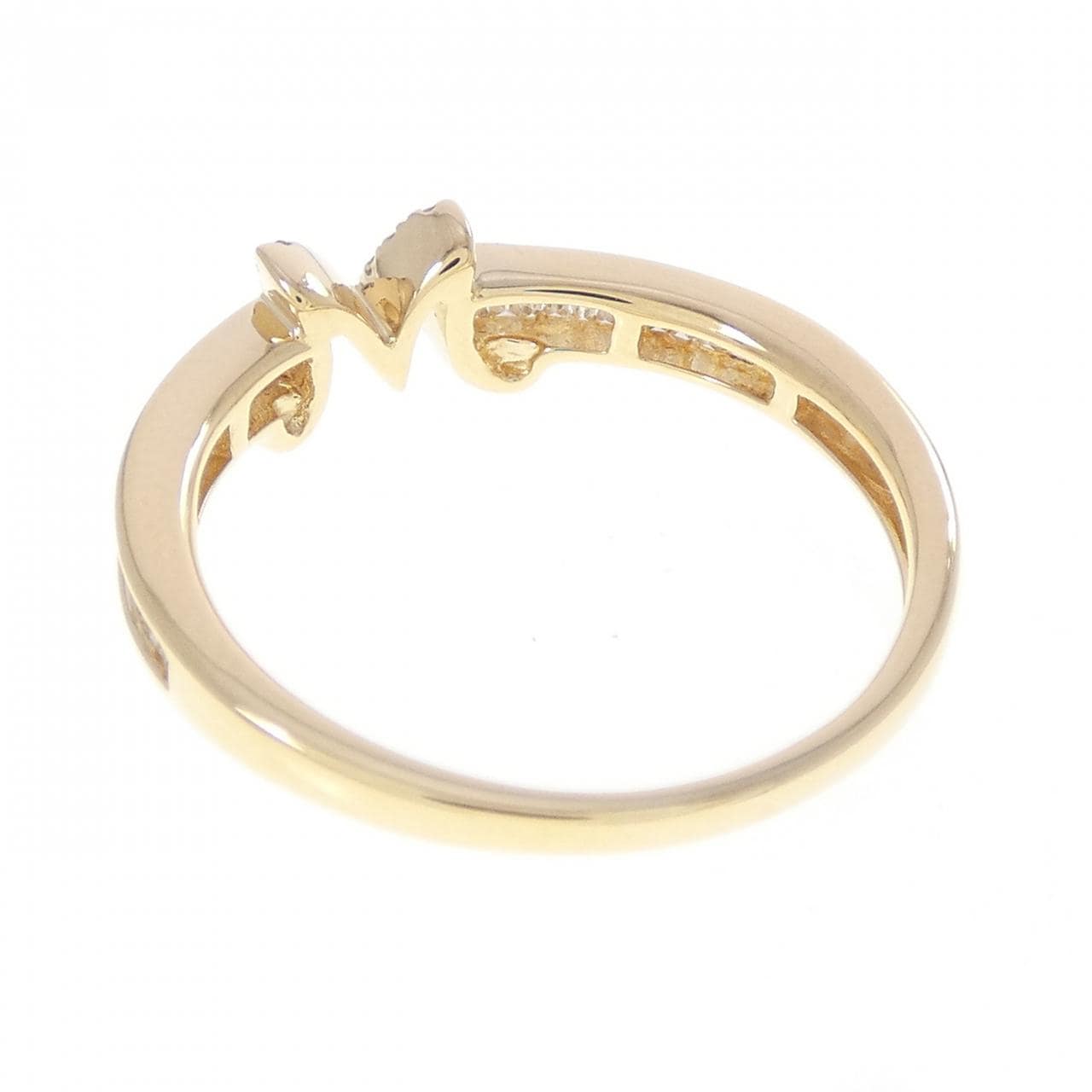 K18YG イニシャルM ダイヤモンド リング 0.25CT